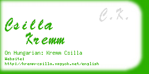 csilla kremm business card